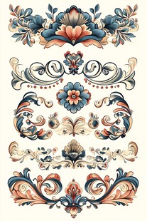 复古精美花卉装饰图案集