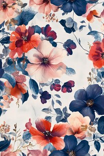 多彩花卉图案精美印花