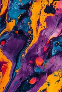 梦幻多彩流体艺术图案