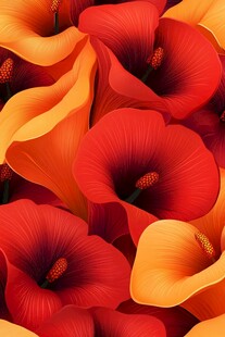 艳丽马蹄莲花卉特写