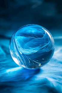 梦幻蓝色透明水晶球
