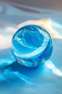 蓝色透明炫彩玻璃弹珠