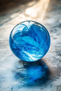 蓝色透明玻璃弹珠