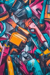 炫酷多彩机械风涂鸦艺术