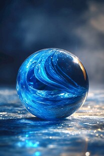 梦幻蓝色琉璃弹珠
