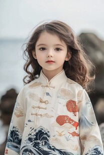 古风萌娃身着精美中式童装