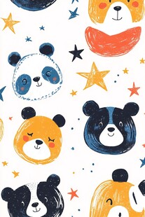 可爱动物星星卡通图案