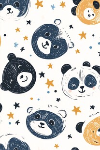 可爱小熊星星卡通图案