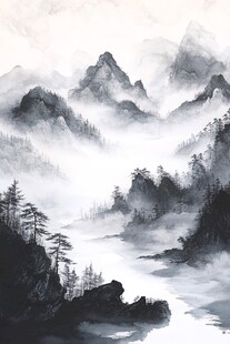 水墨山水间 云雾绕奇峰