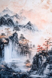 水墨山水间的诗意自然