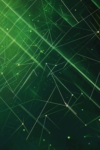 绿色科技感线条几何背景图