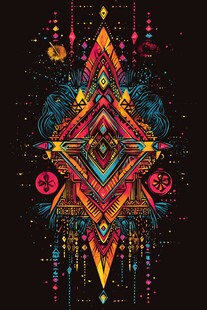 绚丽多彩的几何图腾图案