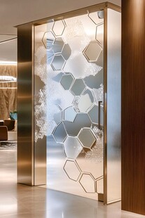 时尚六边形玻璃隔断设计