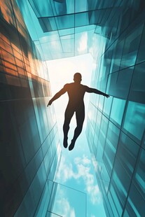 飞跃未来通道的人影