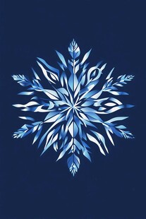 蓝色雪花图案设计