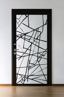 现代艺术风格几何线条玻璃门