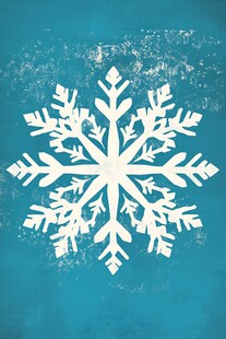 蓝色背景上的精美雪花图案