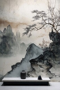 中式山水意境 案台摆件