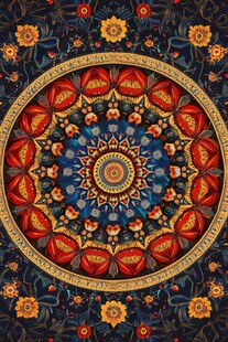 精美民族风圆形花纹图案