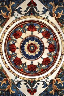 复古华丽圆形花纹装饰图案