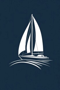 简约帆船图标设计
