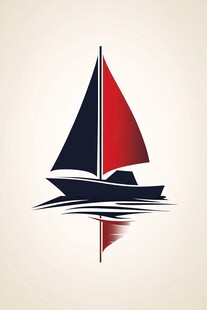 扬帆起航的简约帆船图标