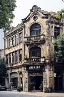 复古转角老建筑