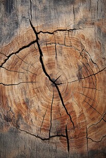 树桩横截面的岁月纹理