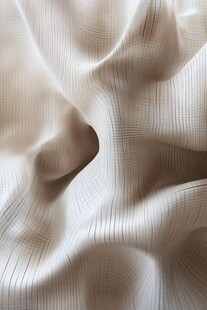 米白色纹理丝绸布料特写