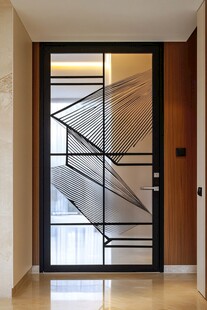 简约几何图案玻璃房门