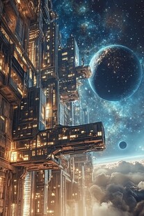 未来星际都市景象