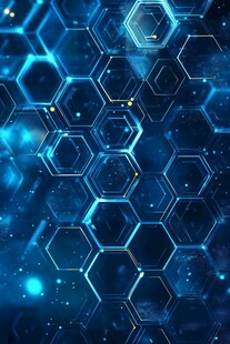 科技感六边形蓝色背景图案
