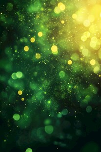 梦幻绿黄光斑背景图