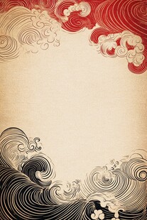 古风海浪纹理背景图