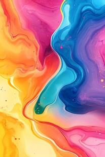 梦幻多彩流体艺术图案