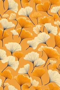 银杏叶图案 温暖秋日风情