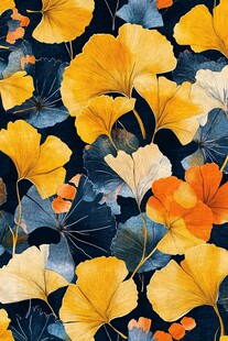 银杏叶花卉图案精美设计