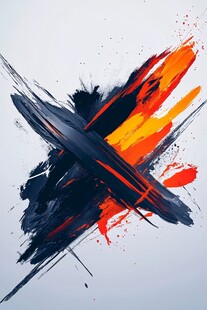 抽象笔触色彩碰撞艺术图