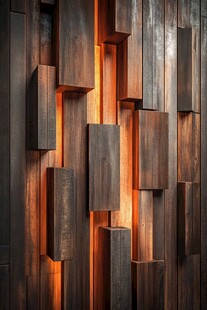 立体木质创意灯光装饰墙