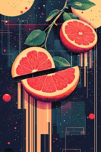 创意西柚插画 视觉盛宴