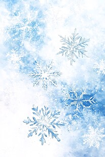 梦幻蓝色雪花背景图