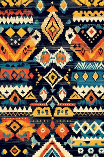 民族风几何图案织物纹理