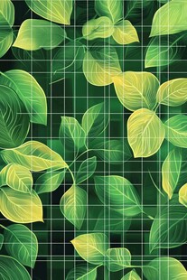 绿叶网格图案背景纹理