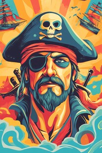 霸气海盗船长的海上风采