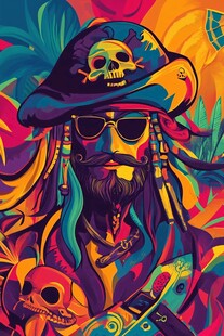 色彩斑斓的加勒比海盗形象