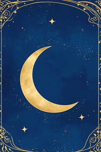 梦幻夜空下的金色新月