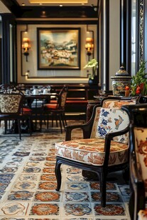 中式典雅餐厅内的精致座椅