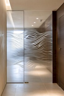 现代简约风格玻璃艺术隔断