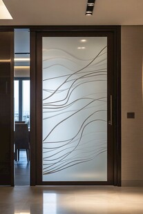 现代简约艺术玻璃隔断门