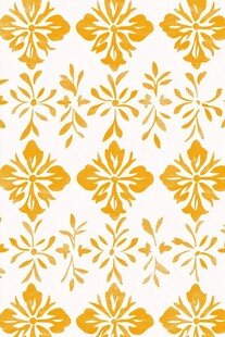 黄色花卉几何图案背景图